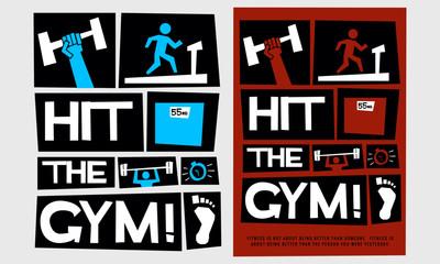 Hit The Gym! (Motivational Gym Poster Vector Illustration)
