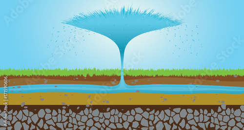 Fotografía Water from underground water , Fountain , Layers of soil