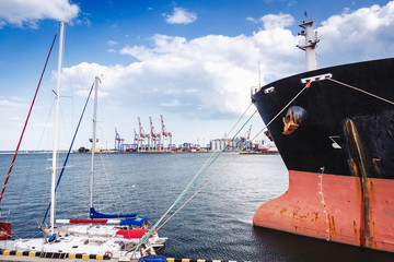 ships in port. passenger and freight transportation