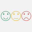 © Roman - Emoticons. Set of smiley line icons. Feedback emotions face. Positive, normal, negative. Vector illustration.