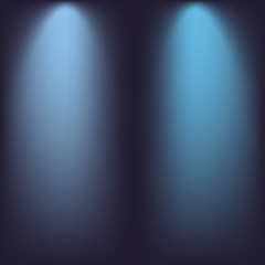 Leinwandbilder - Spotlight. Blue background with rays of light. Vector illustration.