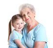 © Africa Studio - Cute little girl with her grandmother on white background