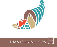 Autumn Cornucopia Icon. Harvest. Thanksgiving