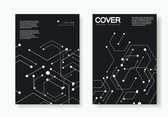 Vector connection and social network. Hexagons technology pattern