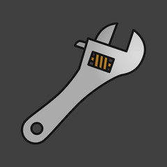 Wall Mural - Adjustable wrench color icon