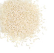 Healthy food. Close up of heap of parboiled rice on white background. Top view. High resolution product