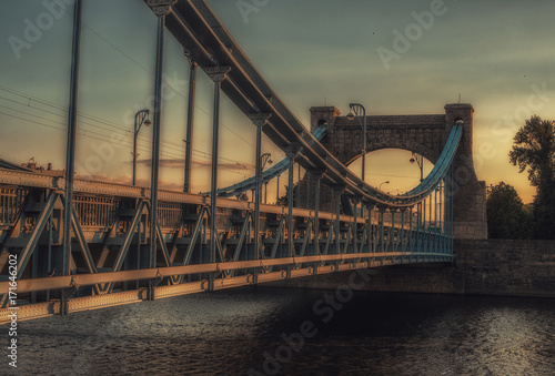 Zdjęcie XXL Panoramiczny widok na most Grunwaldzki (Most Grunwaldzki) we Wrocławiu