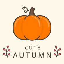 Cartoon Pumpkin With Text Vector