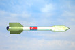3d render of a missile with flag of North Korea