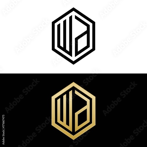 Initial Letters Logo Wd Black And Gold Monogram Hexagon Shape Vector Stock Vector Adobe Stock Initial Letters Logo Wd Black And Gold Monogram Hexagon Shape Vector Stock Vector Adobe Stock