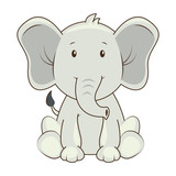 Fototapeta Dinusie - cute elephant character icon