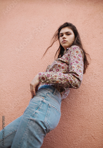 Fashion Portrait Of A Teenager With A Low Angle Shot Buy This