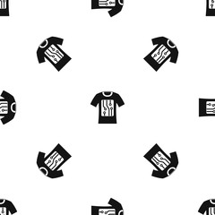 Wall Mural - Electronic t-shirt pattern seamless black