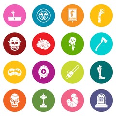 Sticker - Zombie icons many colors set