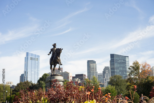 Fotografie, Obraz George Washington Statue in Boston Common