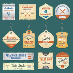 Canvas Print - Clothing labels set