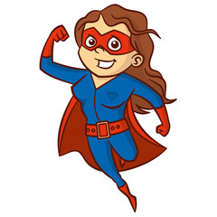 Wall Mural - Super hero woman Cartoon character