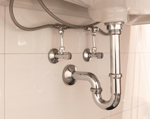 Basin Siphon Or Sink Drain In A Bathroom
