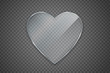 Vector isolated realistic heart glass on the transparent background for decoration and covering.
