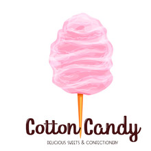 Pink cotton candy icon.