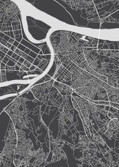 Fototapete - Belgrade city plan, detailed vector map