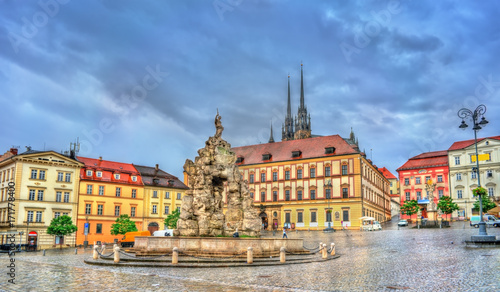 Valokuvatapetti Parnas Fountain on Zerny trh square in the old town of Brno, Czech Republic