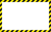 Warning Striped Rectangular Background, Yellow And Black Stripes On The Diagonal, Warning To Be Careful Potential Danger Vector Template Sign Border Yellow And Black Color Construction Warning Border