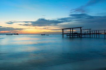 Beautiful landscape seascape sunset.