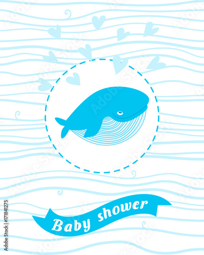 Baby Shower Card With A Whale It S A Boy Greeting Card Buy This