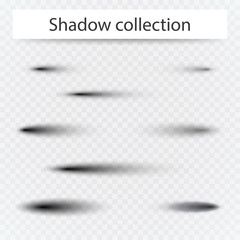 Wall Mural - set of transparent oval shadow with soft edges isolated.