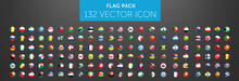 WORLD FLAG Vector Collection 132 Circle Icon With Reflects