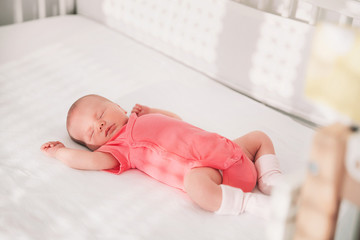 Newborn baby sleep first days of life at home.