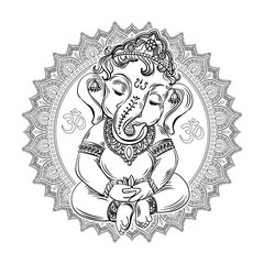 Poster - ganesha coloring book for adults