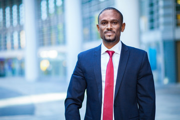 Smiling african businessman outdoor