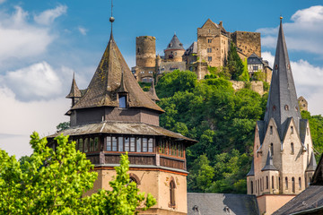 Wall Mural - Schonburg Castle at Rhine Valley near Oberwesel, Germany.