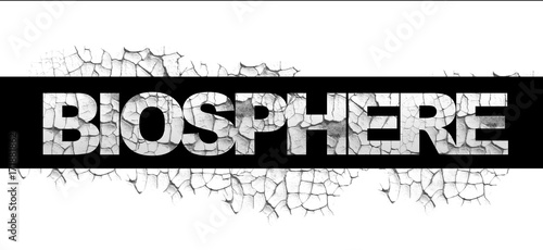biosphere word text concept black white design typography - Buy ...
