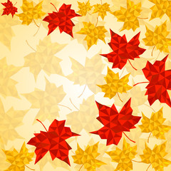 Wall Mural - maple leaves in triangular style. vector illustration. eps 10