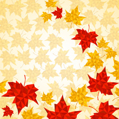 Wall Mural - maple leaves in triangular style. vector illustration. eps 10