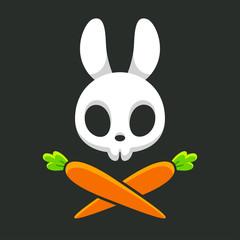 Sticker - Rabbit skull with carrots