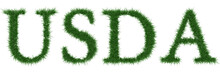 Usda - 3D Rendering Fresh Grass Letters Isolated On Whhite Background.