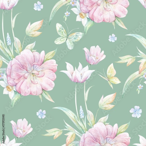 Materiał do szycia Wzór z pink tulip 2