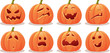 © nicoletaionescu - Funny Expressive Halloween Pumpkin Vector Set