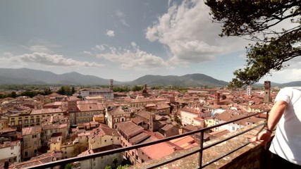 Sticker - scenic cityscape of Lucca, Italy