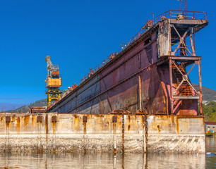 Wall Mural - large floating repair dock for ships.