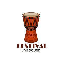 Sticker - Music concert or folk festival symbol with drum