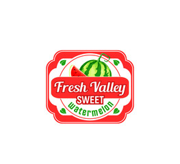 Wall Mural - Watermelon fruit label for food and drink design