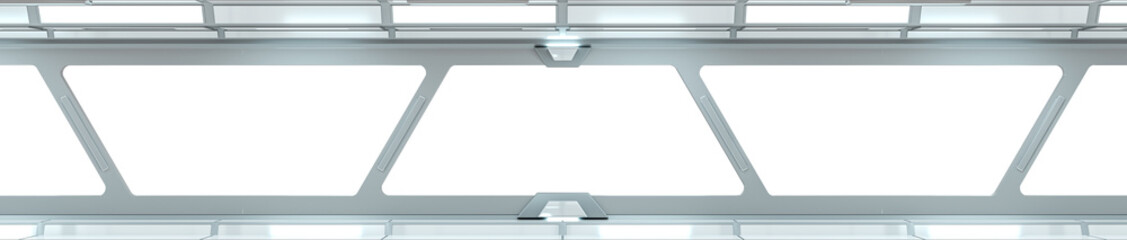 Wall Mural - spaceship white corridor 3d rendering
