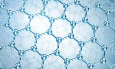 Wall Mural - molecule or atom, abstract atom or molecule structure for science or medical background.