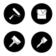 Poster - Painting tools glyph icons set