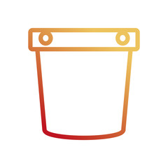 Poster - flat line colored  pail over white  background vector illustration